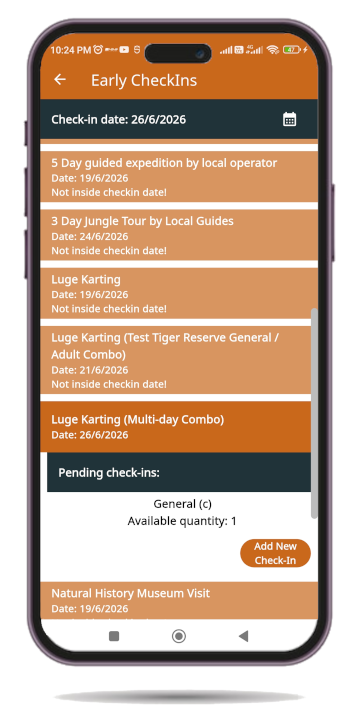 Early Checkins on Reservation