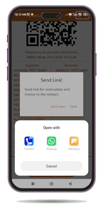 Send Onsite Reservation Viewer Link