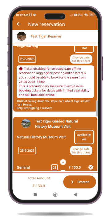 Offline Ticket Selector