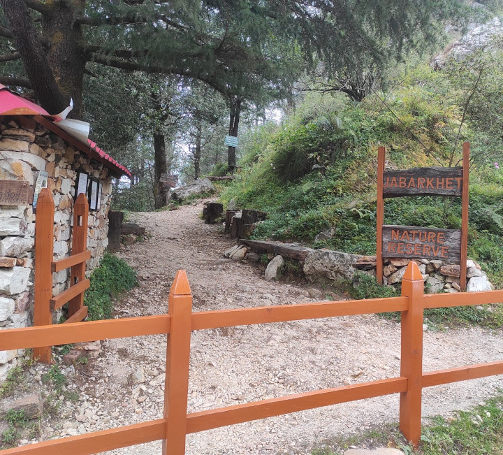 Jabarkhet Nature Reserve path through forest